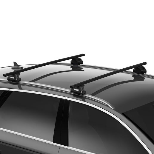 Thule SquareBar Evo Roof Bars Black fits Ford Transit Connect Van 2014-2023 4-dr with Flush Rails