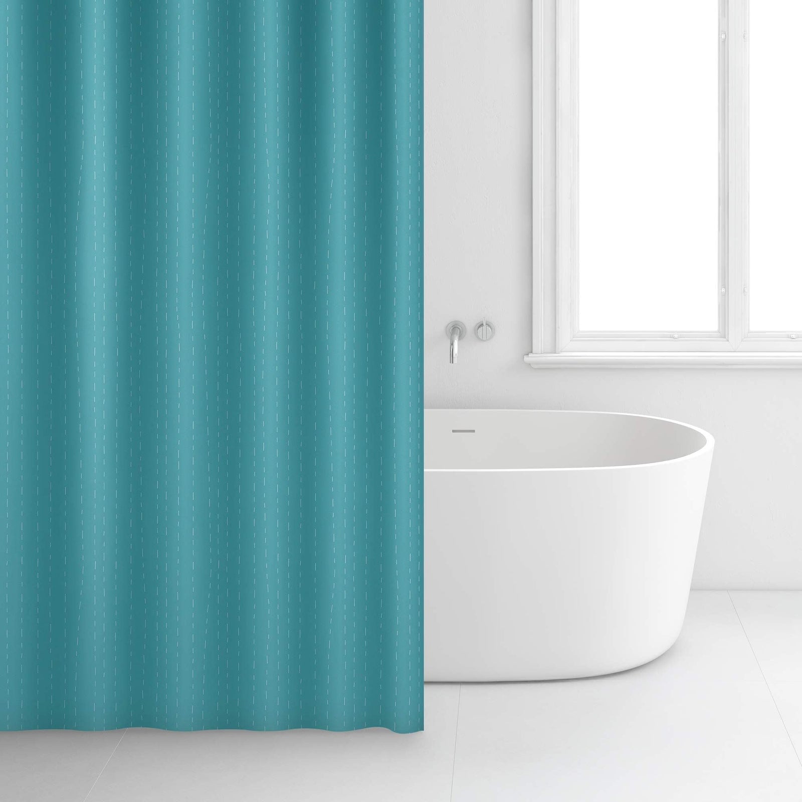 Shower Curtain Green Dash 2349