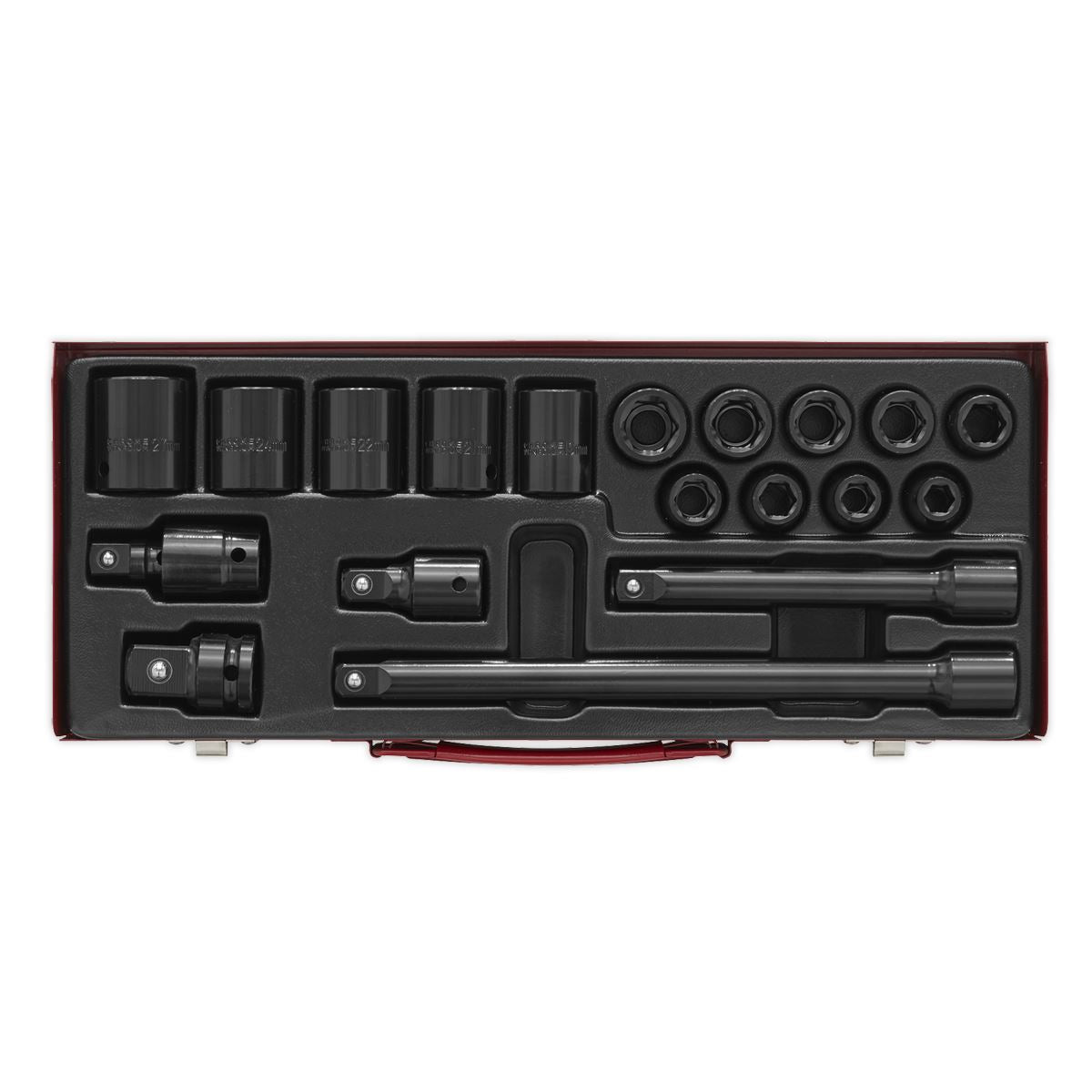IMPACT SOCKET SET 19PC 1/2inchSQ DRIVE METRIC