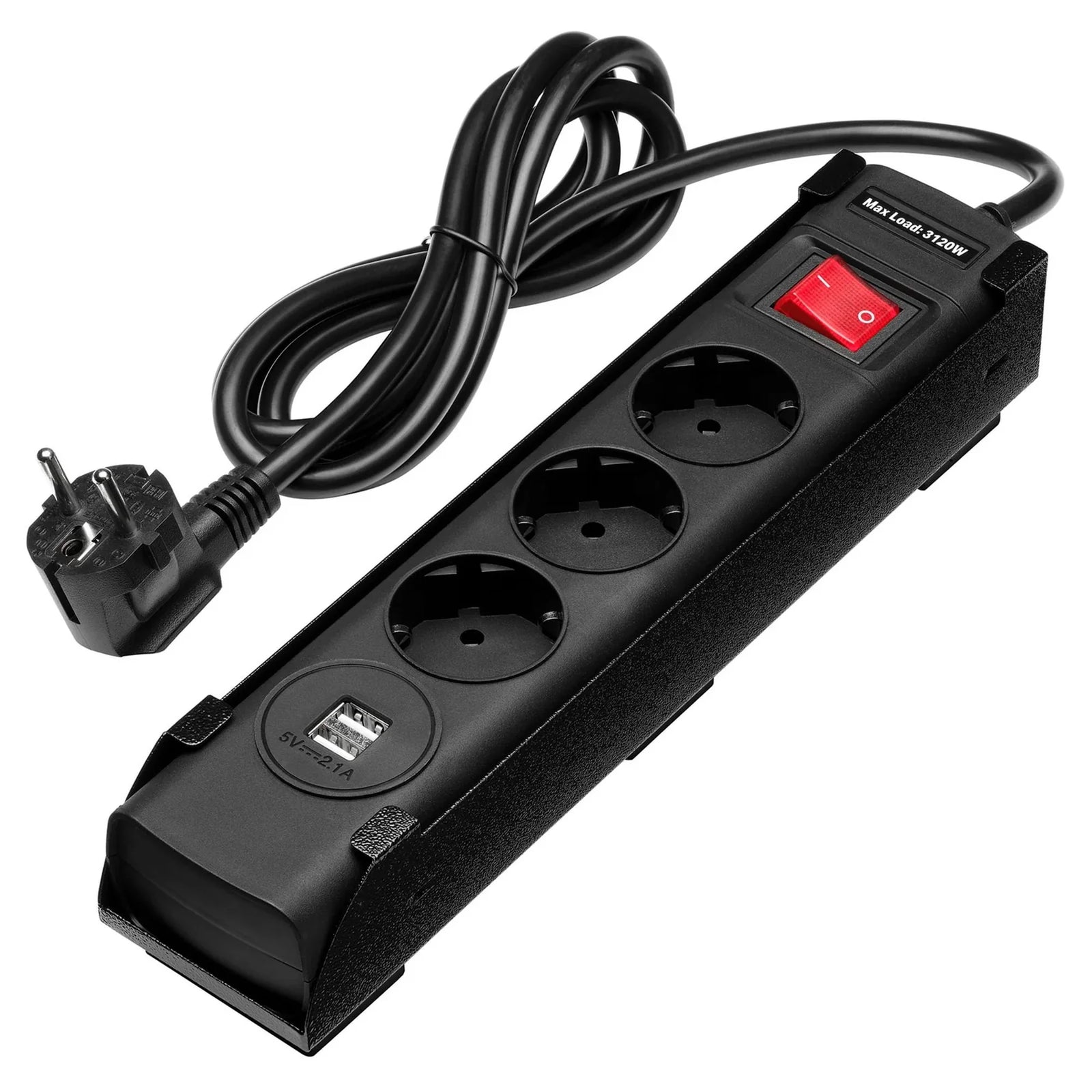 Draper BUNKER Power Strip, 3 AC Sockets, USB Charging
