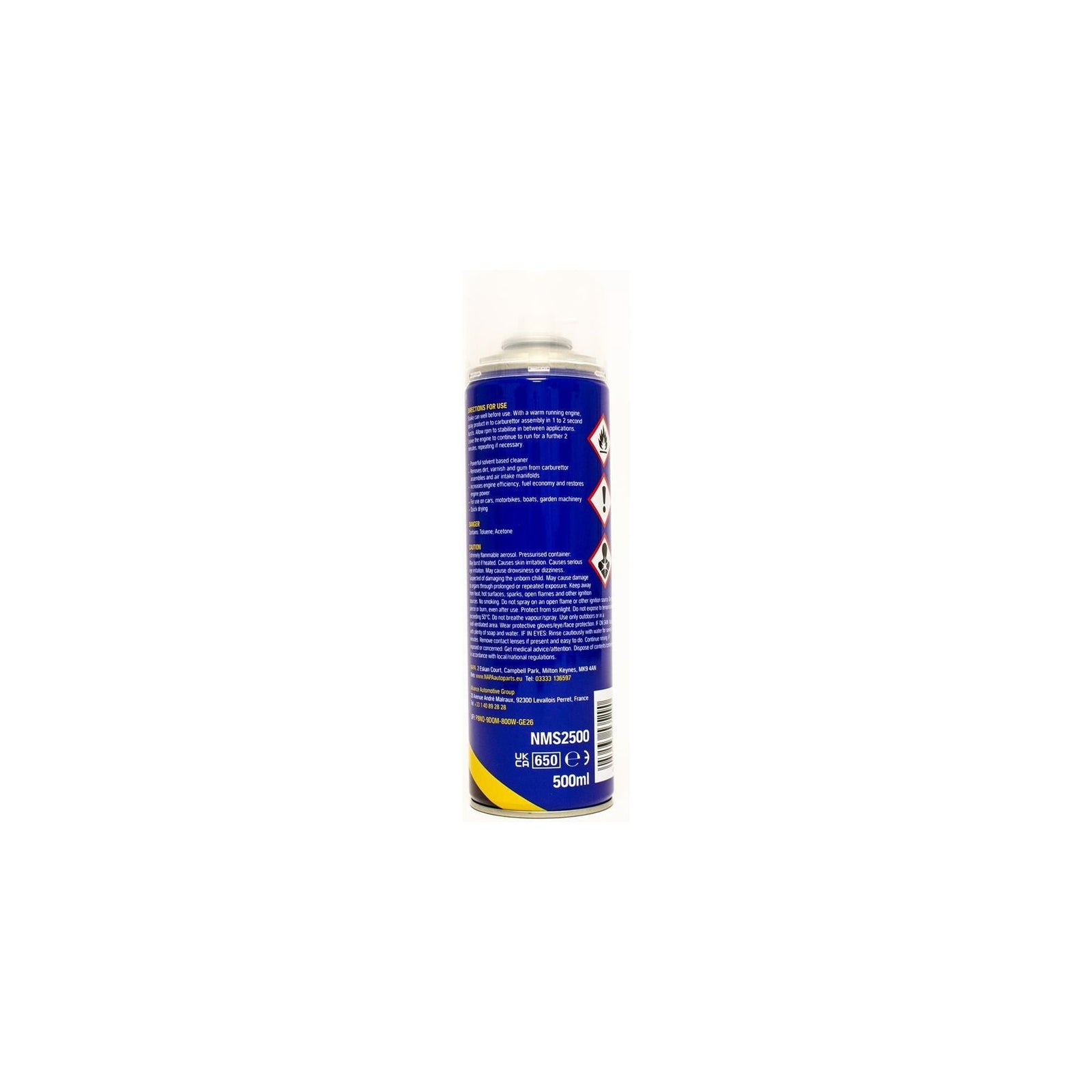 6x NAPA Carb Cleaner Spray Carburettor Intake Spray Cleaner Professional 500Ml