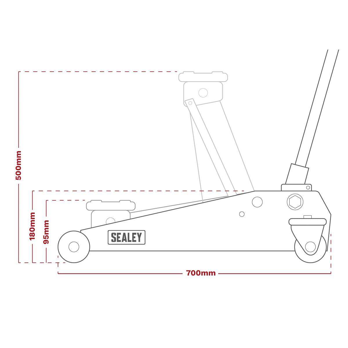 Viking Viking Low Profile Professional Trolley Jack with Rocket Lift 3 Tonne
