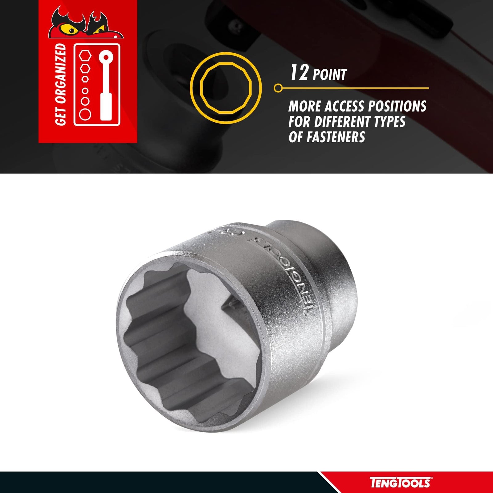 Teng Tools 1/2" Socket 12 pt AF 9/16"