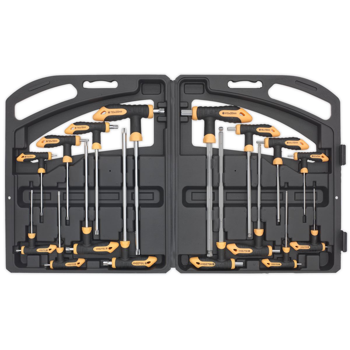 Siegen 16pc T-Handle Trx Star Security & Ball End Hex Key Set Short Long Shafts