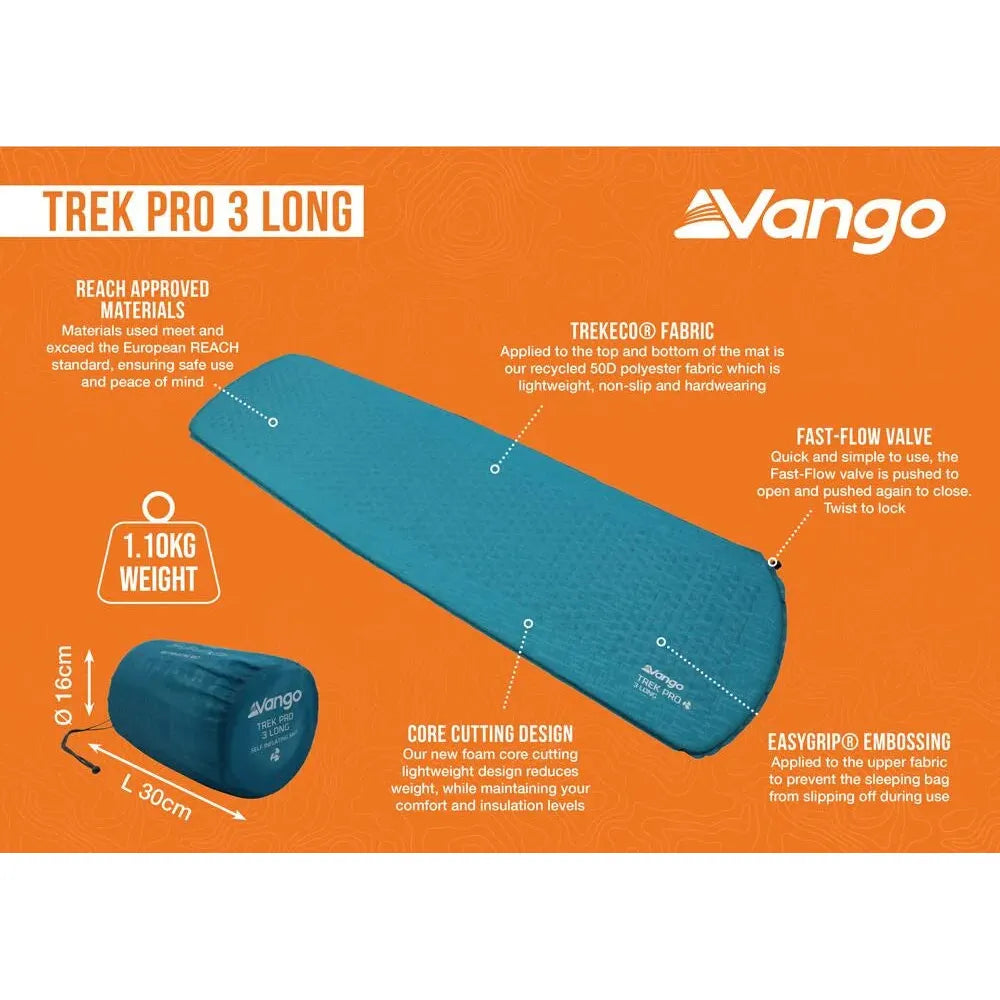 Vango Trek Pro 3 Long 3 Long Atom Blue Air Beds
