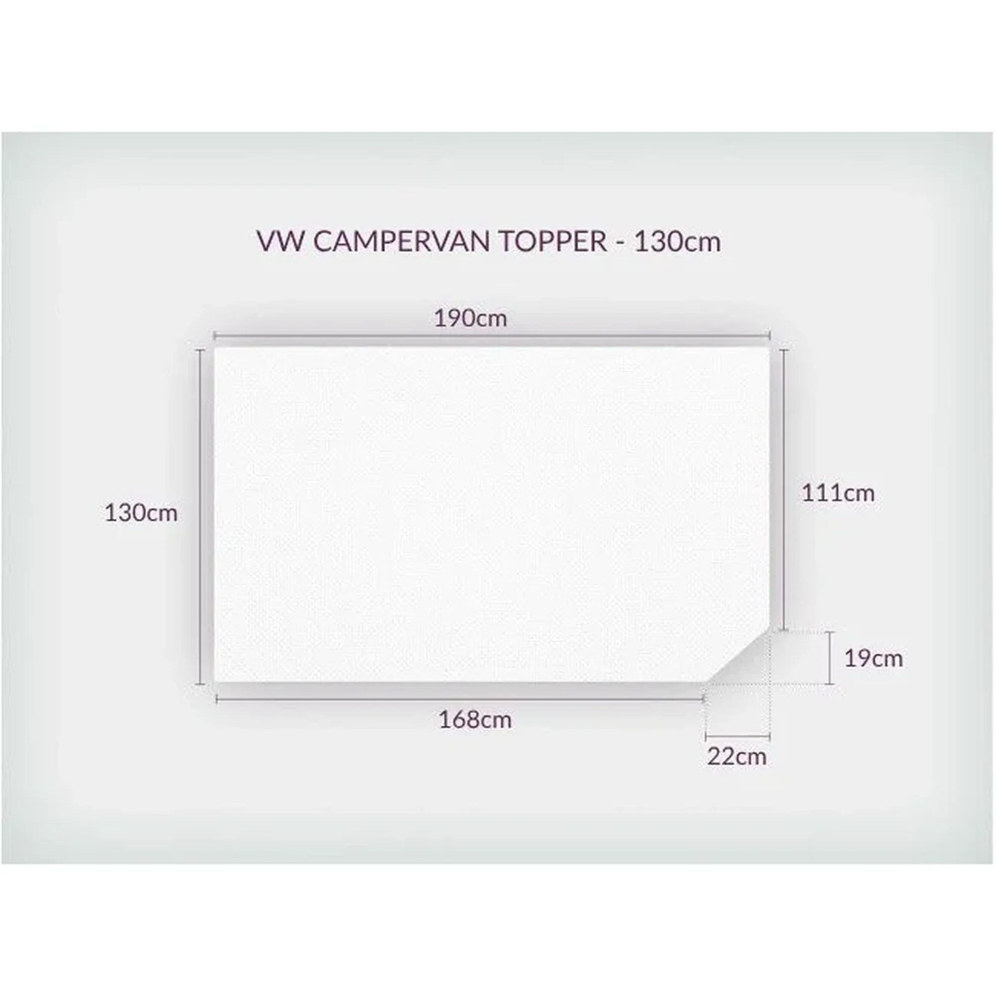 Duvalay Campervan Foam Compact Topper 190x130cm