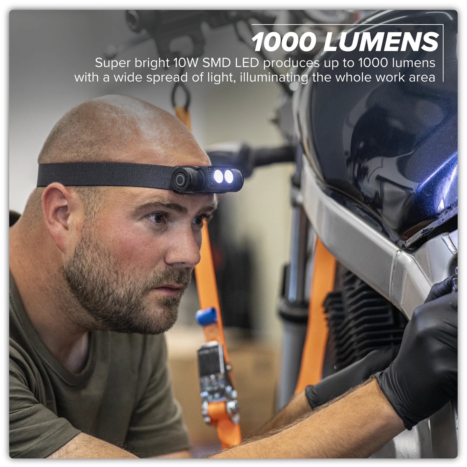 Sealey Rechargeable Head Torch HT110R 1000 Lumen