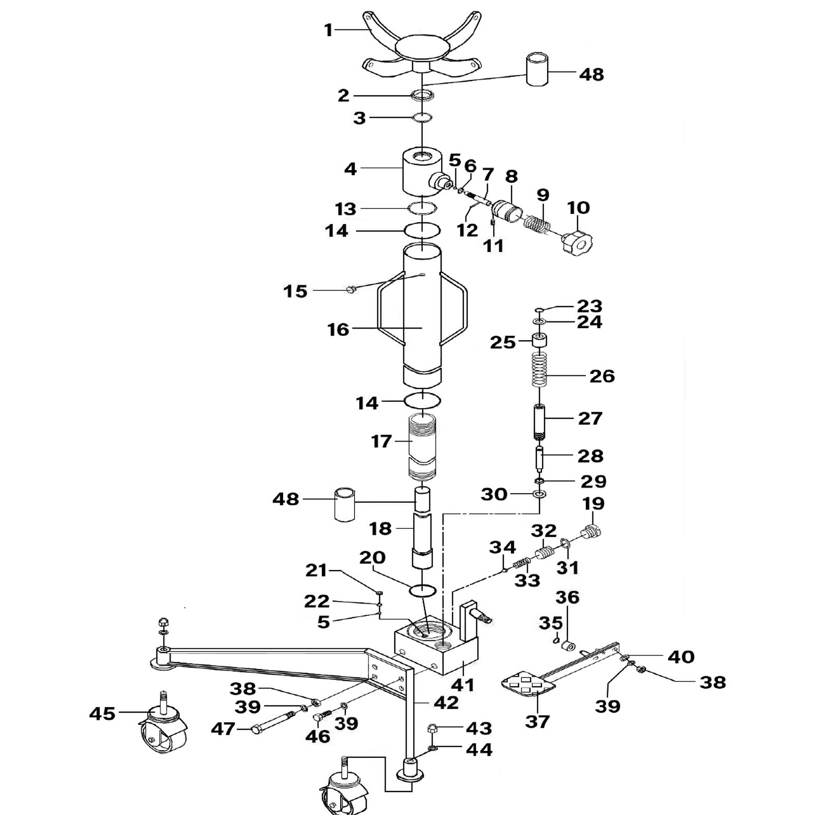 Sealey Fork assembly 1000ETJ.01