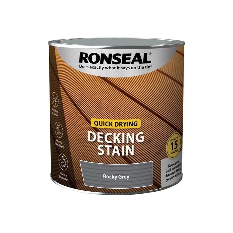 Ronseal Quick Drying Decking Stain Rocky Grey 2.5 litre