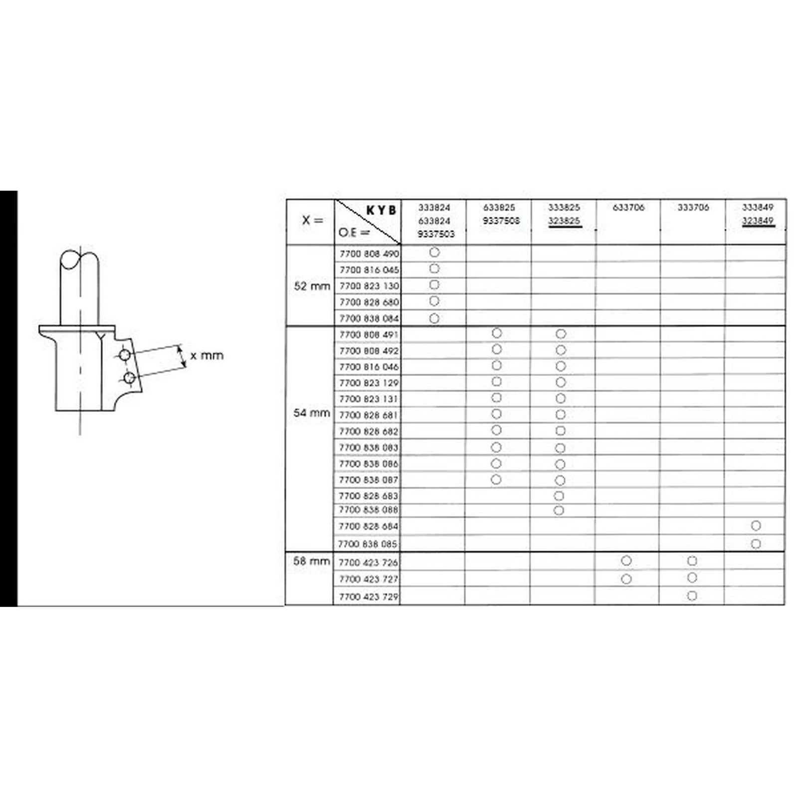 KYB Shock Absorber Damper Strut Front 333849