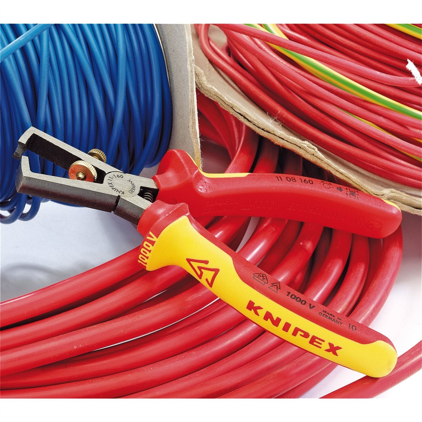 Draper Knipex 11 08 160UKSBE VDE Fully Insulated Wire Stripping Pliers, 160mm