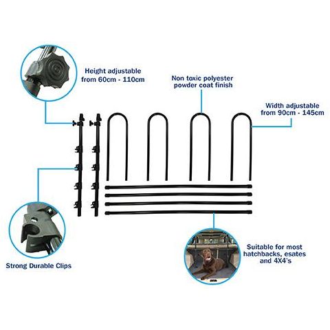 Universal Heavy Duty Car Van Pet Dog Cat Guard Safety Barrier Adjustable Barrier