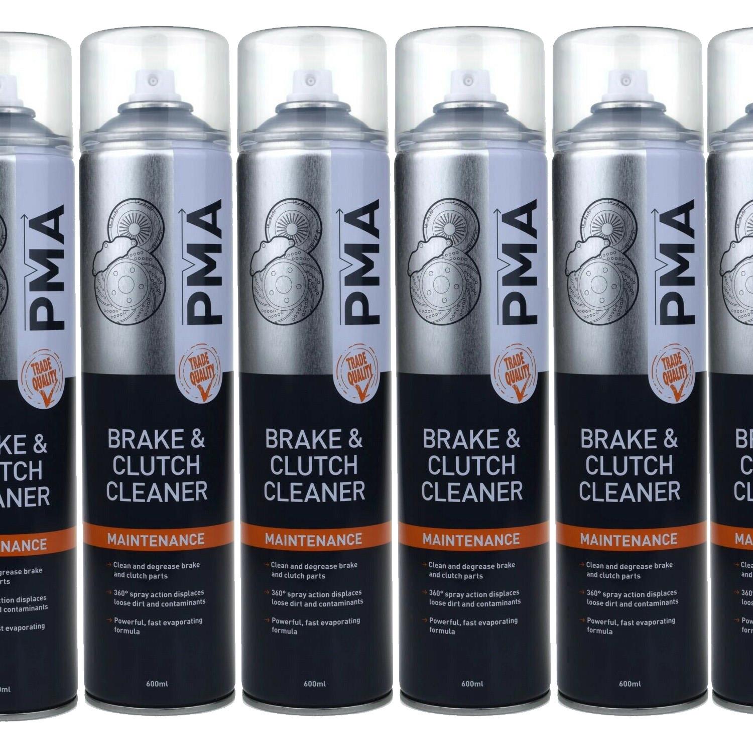 6 x PMA Brake And Clutch Cleaner Degreaser Aerosol Professional Spray 600ml BRCL