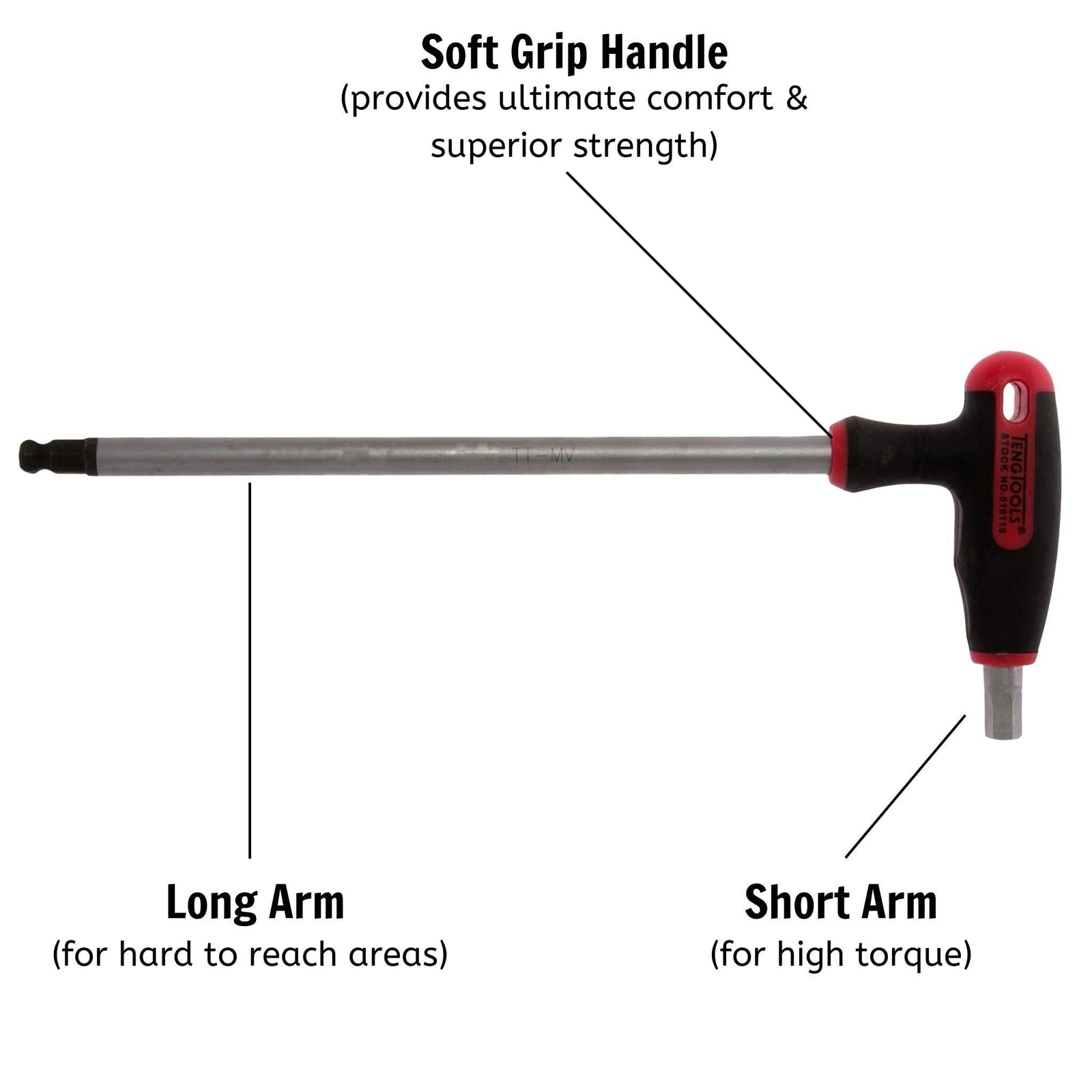 Teng Tools T Handle Ball Point Hex Key AF 1/4"