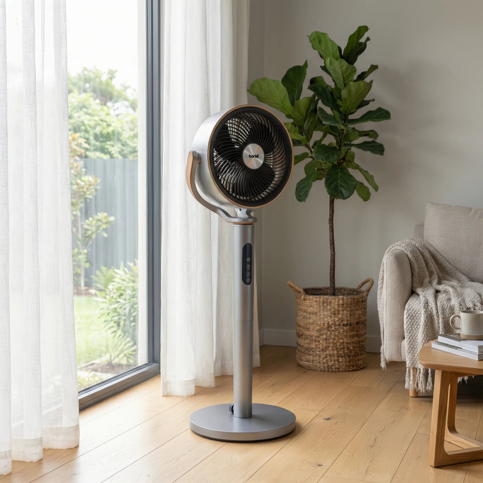 Baridi Pedestal Fan DH264 12" with Remote & Timer - Grey