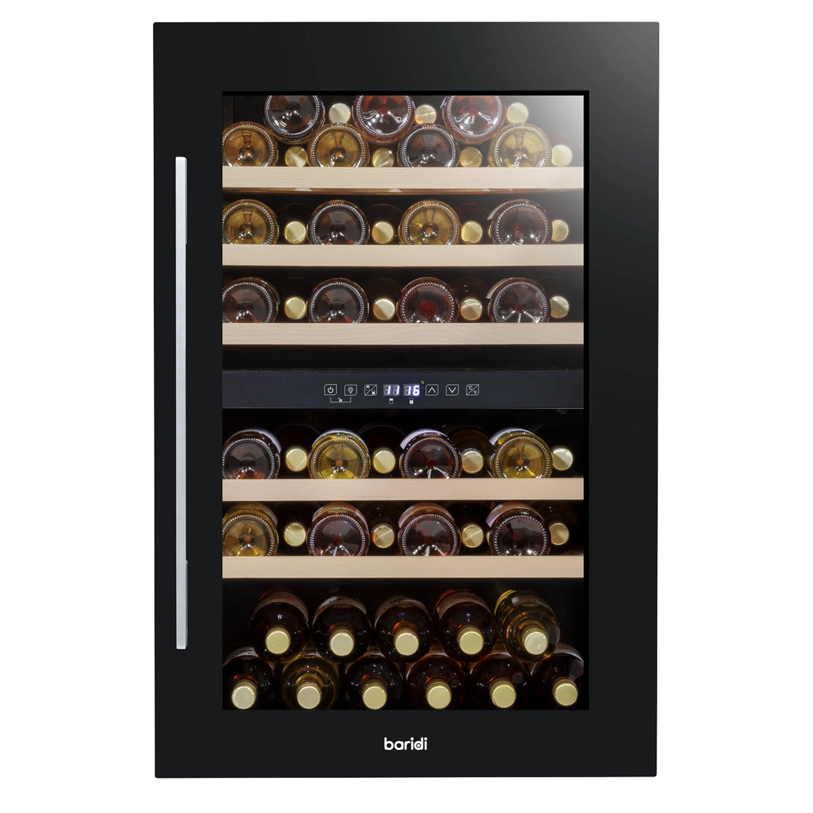 Baridi Wine Cooler 57 Bottles Dual Zone DH118 Black