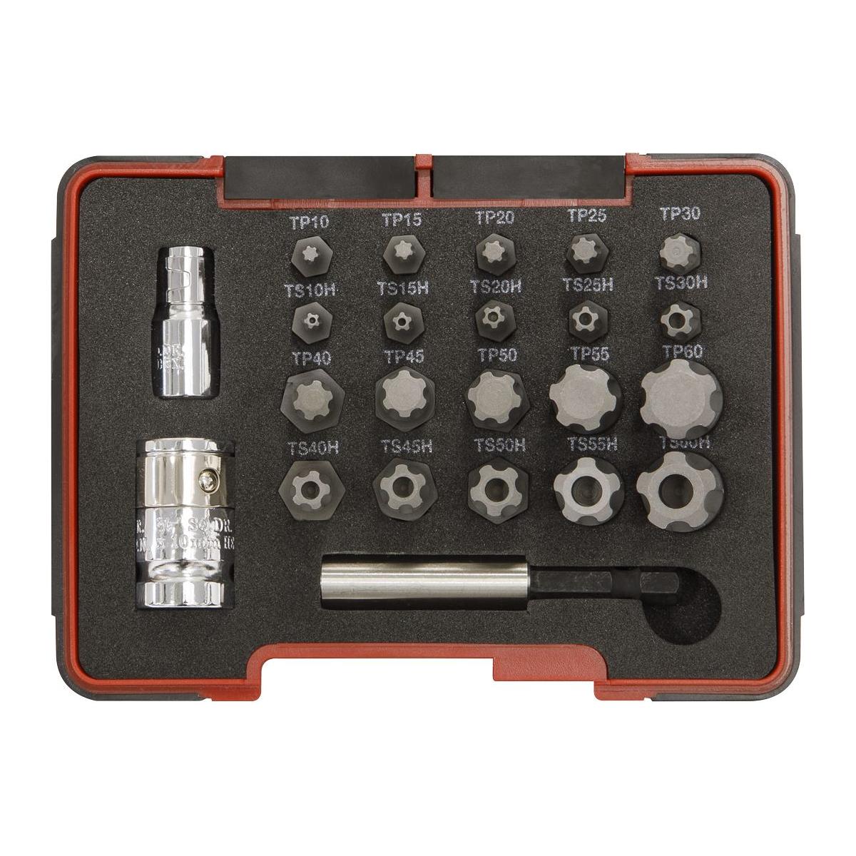 Sealey TRX-P* & Security TRX-TS* Bit Set 23pc 1/4" & 3/8"Sq Drive AK6226