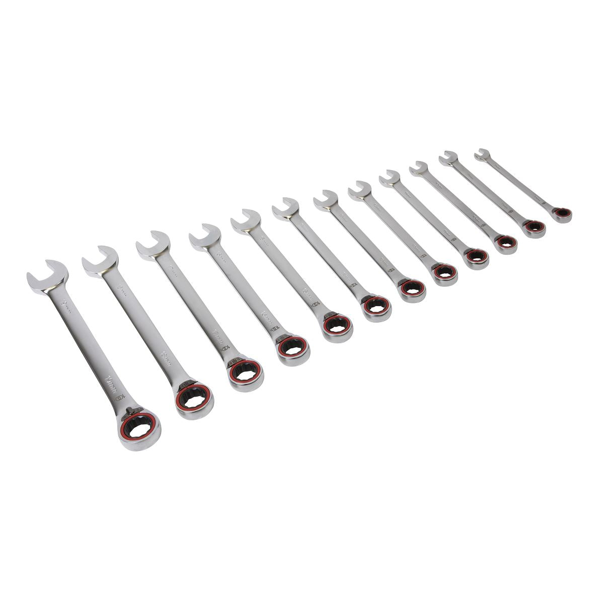 Sealey Reversible Ratchet Combination Spanner Set 12pc Metric Platinum Series