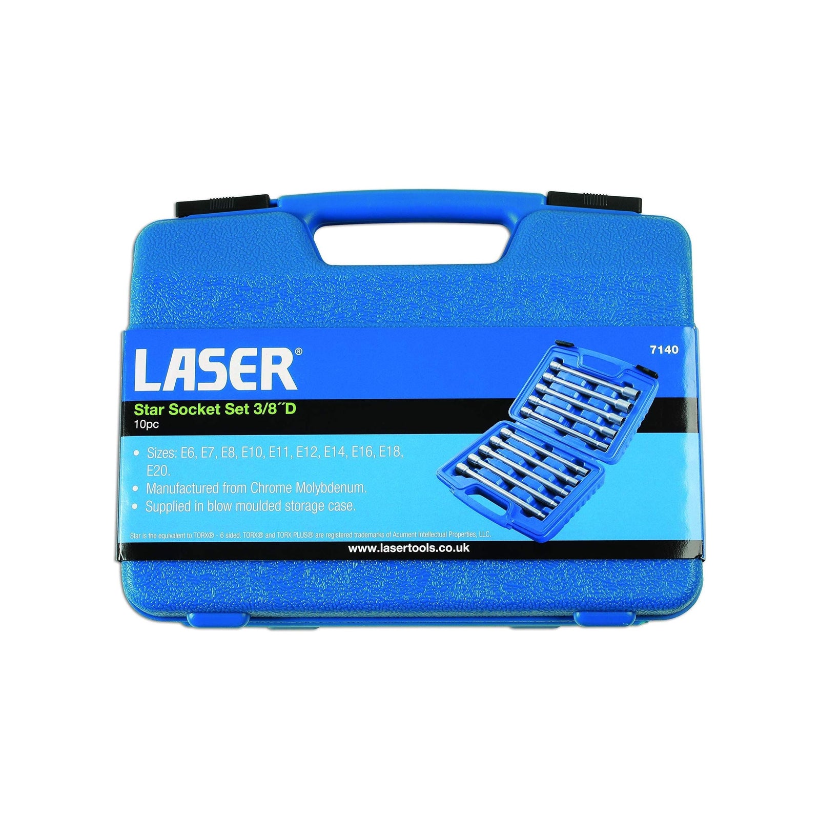 Laser Extra Deep Star Socket Set 3/8"D 10pc 7140