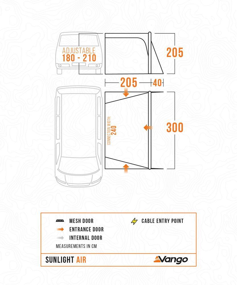 Vango Sunlight Air - Awning/Canopy for Campervans Low Cloud Grey
