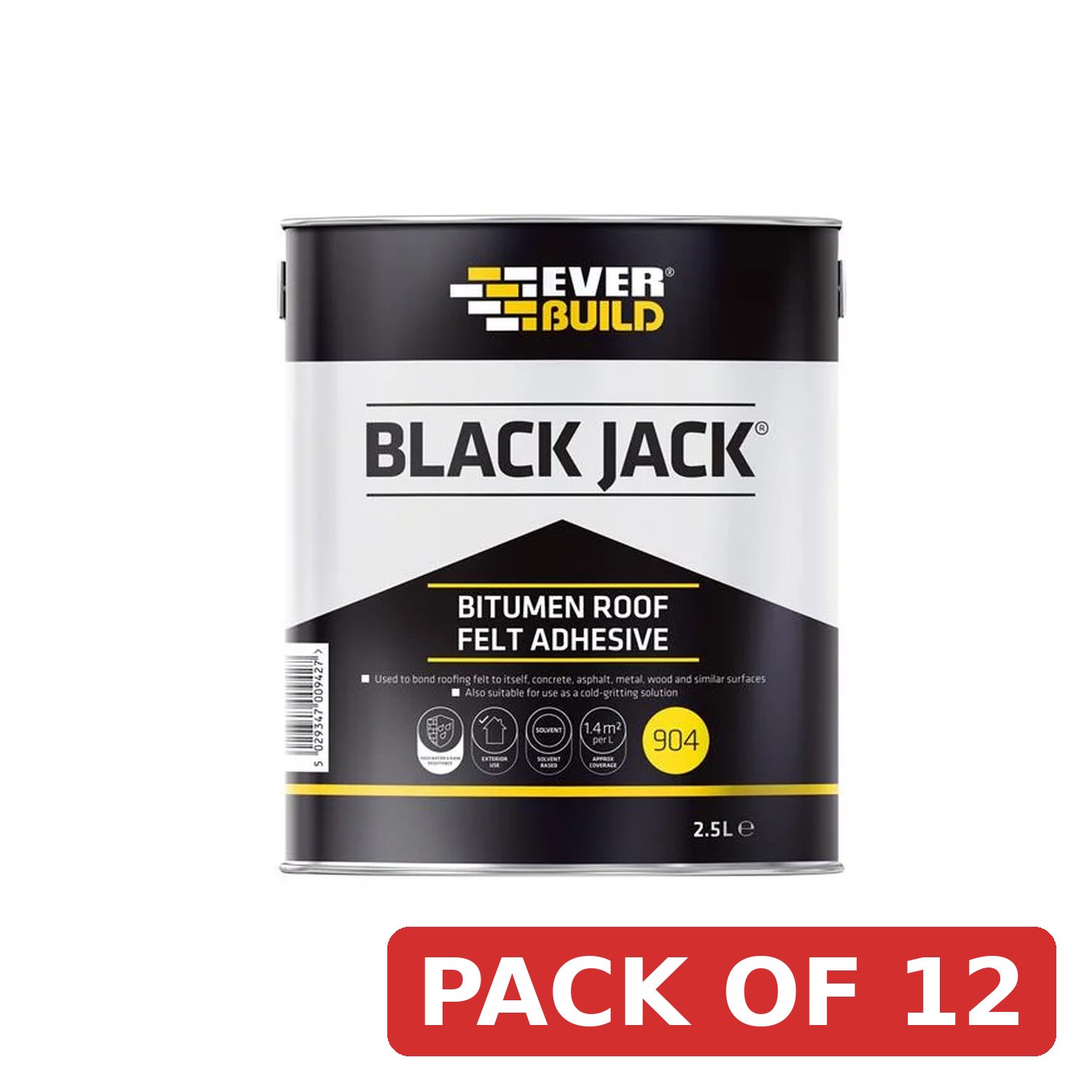Everbuild Sika Black Jack® 904 Bitumen Roof Felt Adhesive 2.5 litre - 852651