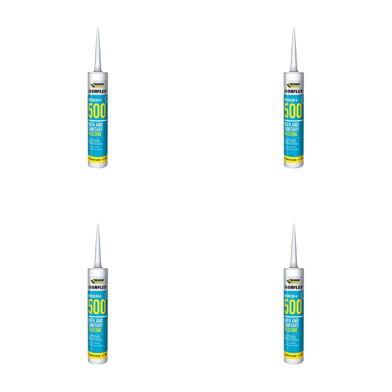 Everbuild Sika 500 Bath & Sanitary Silicone Sealant Ivory 290ml - 484839