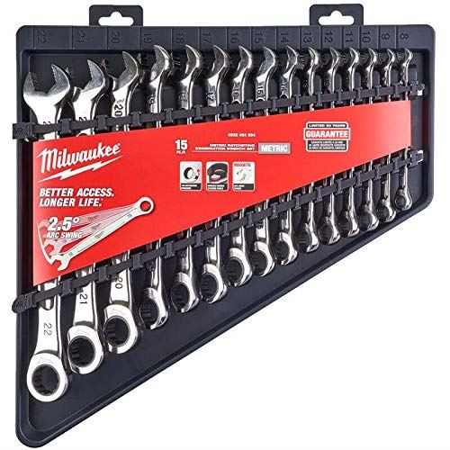 Milwaukee Maxbite Combi Ratchet Spanner 15Pc 4932464994