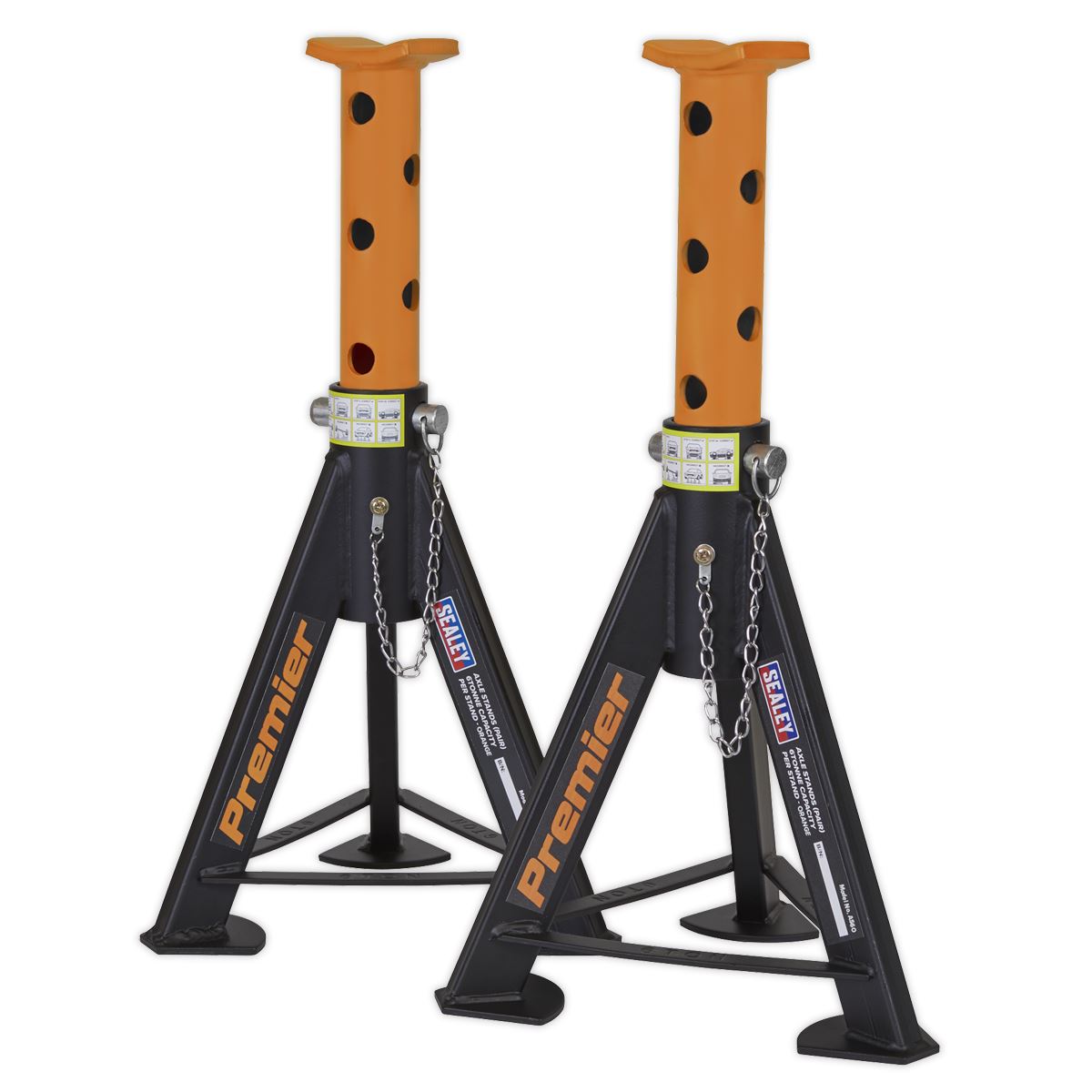 Sealey Axle Stands (Pair) 6tonne Capacity per Stand - Orange AS6O