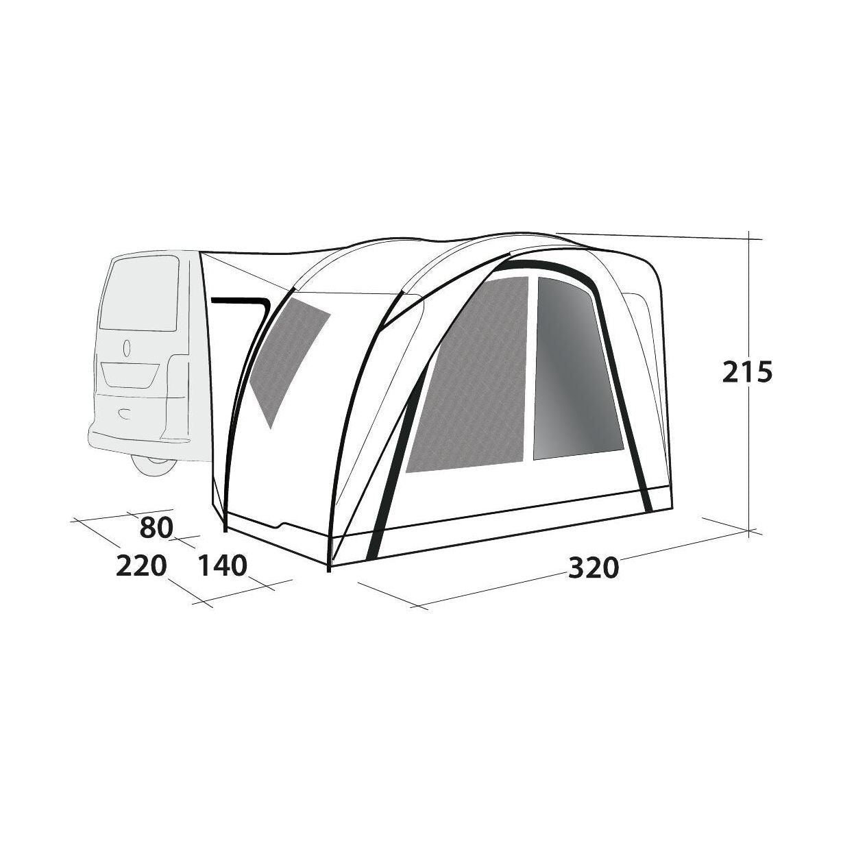 Outwell Seacrest  Poled Driveaway Campervan Awning
