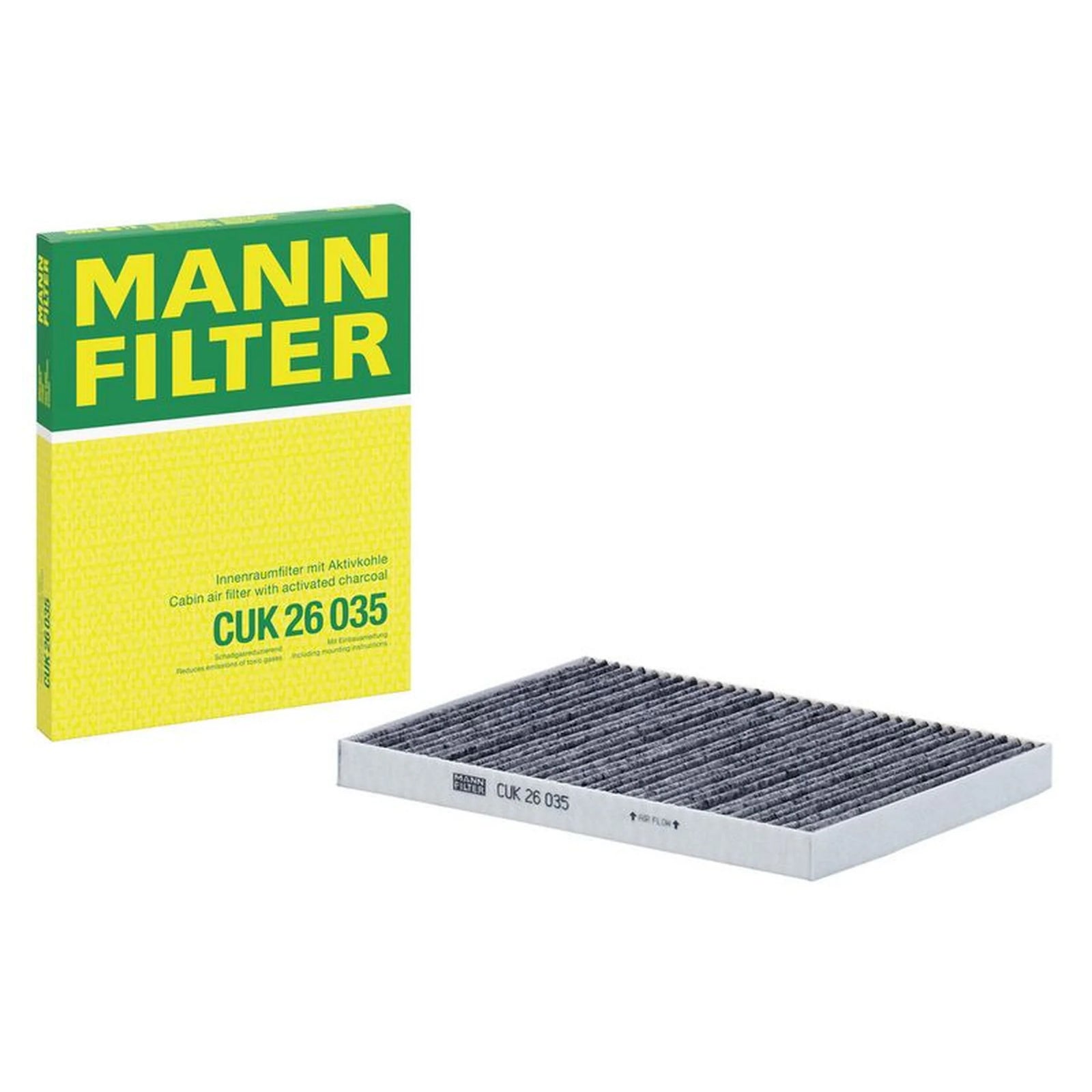 MANN-FILTER Cabin Air Filter (Pollen Filter) behind the glove CUK 26 035
