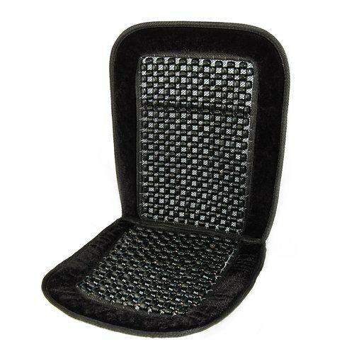 2x Car, Van & Lorry Massage Back Black Wooden Bead Beaded Seat Cover Cushion