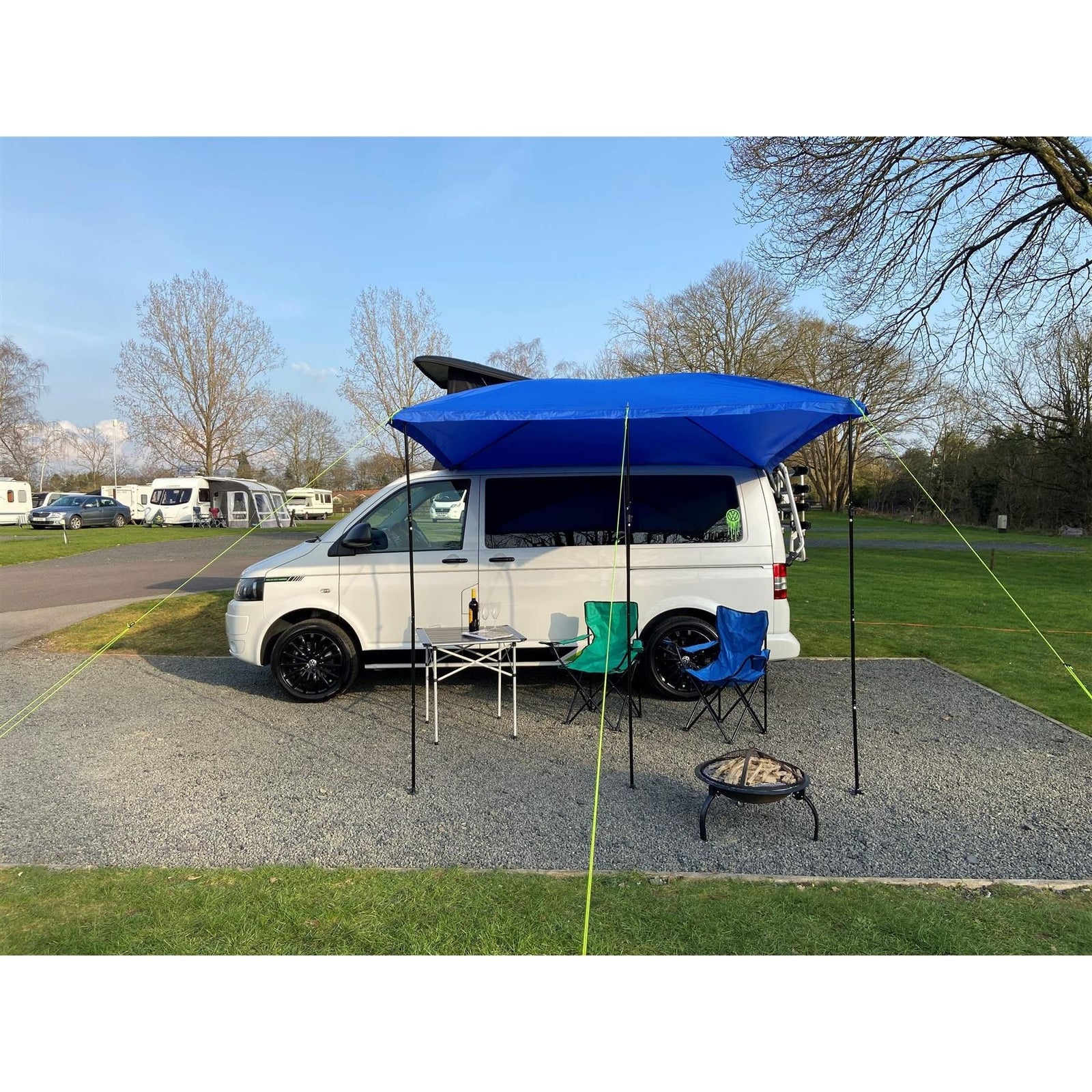 Campervan Awning Sun Canopy Sunshade Motorhome for 4 or 6mm Rail Blue T4 T5 T6