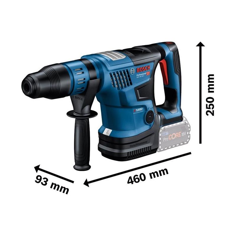 Bosch GBH 18V-36 C Pro BITURBO SDS-Max Rotary Hammer 18V 2 x 5.5Ah ProCORE18V Li-ion