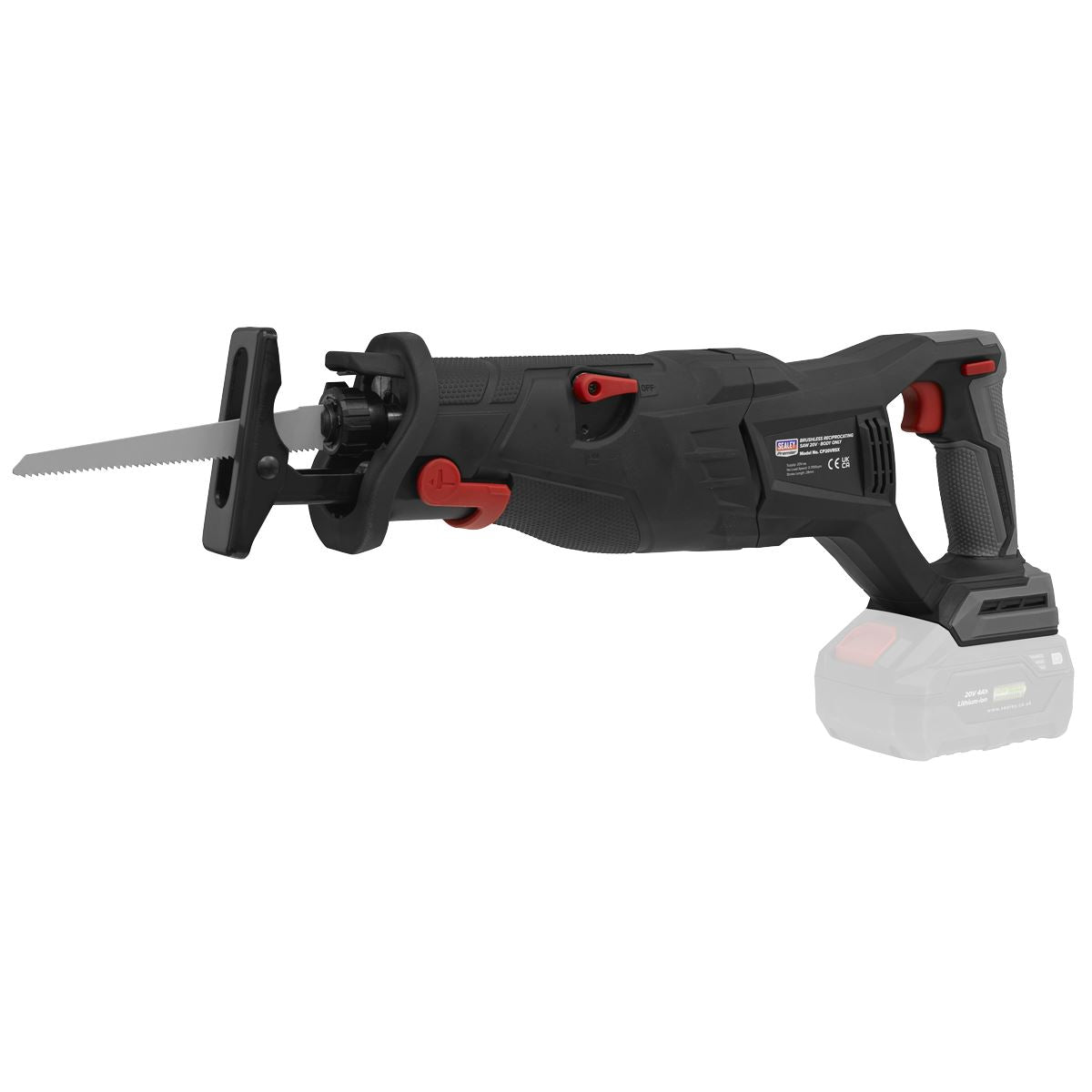Sealey Brushless Reciprocating Saw 20V SV20 Series Kit 2 Batteries CP20VRSXKIT