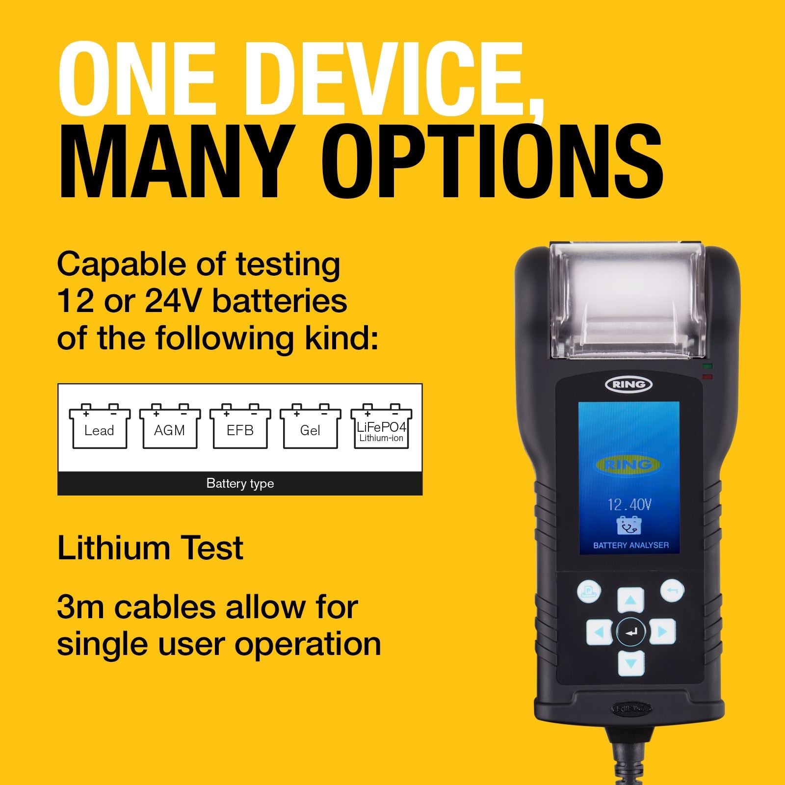 Ring RBAG950 Colour screen Battery Analyser