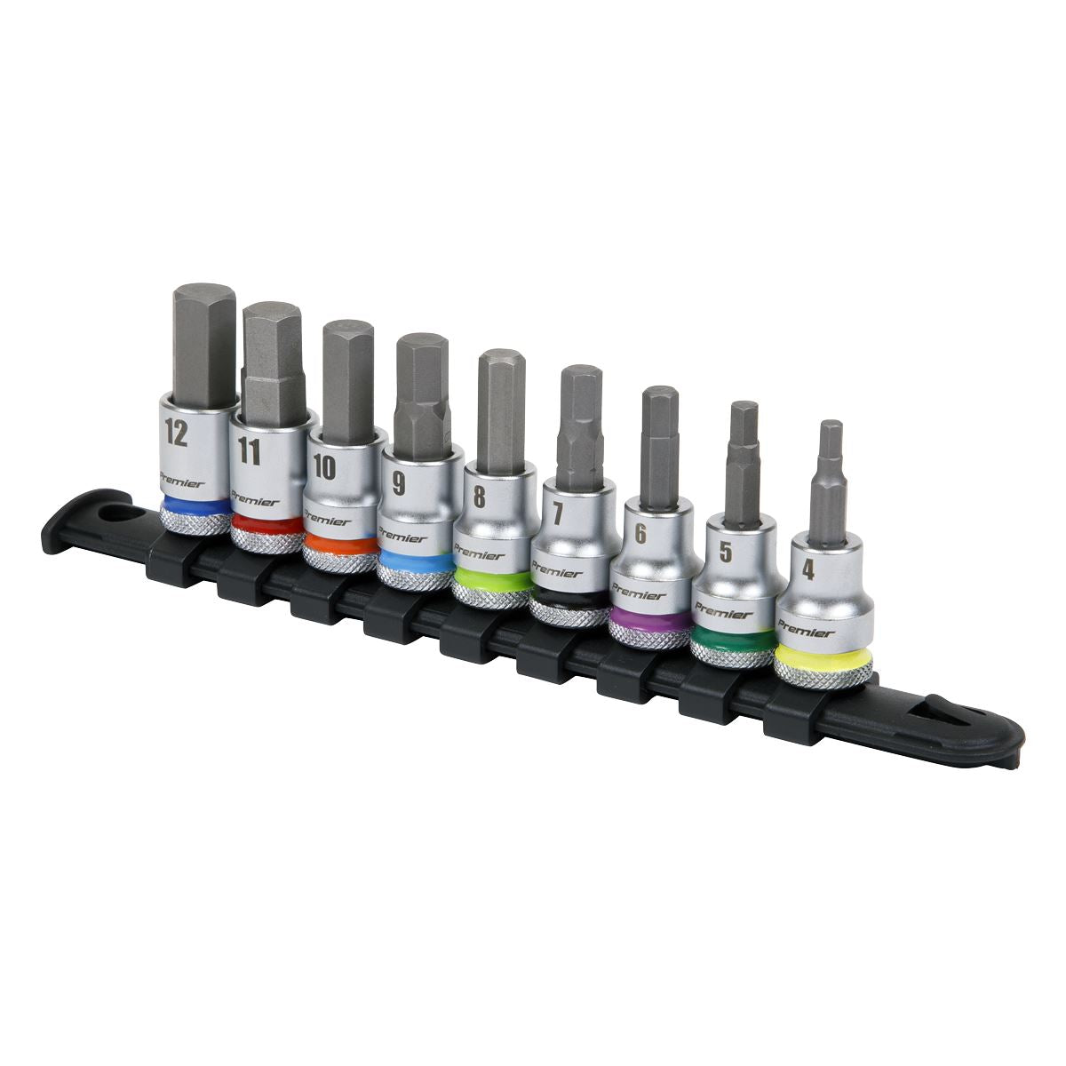 Sealey Hex Socket Bit Set 9pc 3/8"Sq Drive  Platinum AK6250