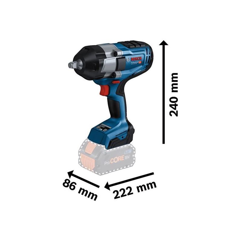 Bosch GDS 18V-1000 Professional BITURBO Impact Wrench 18V Bare Unit