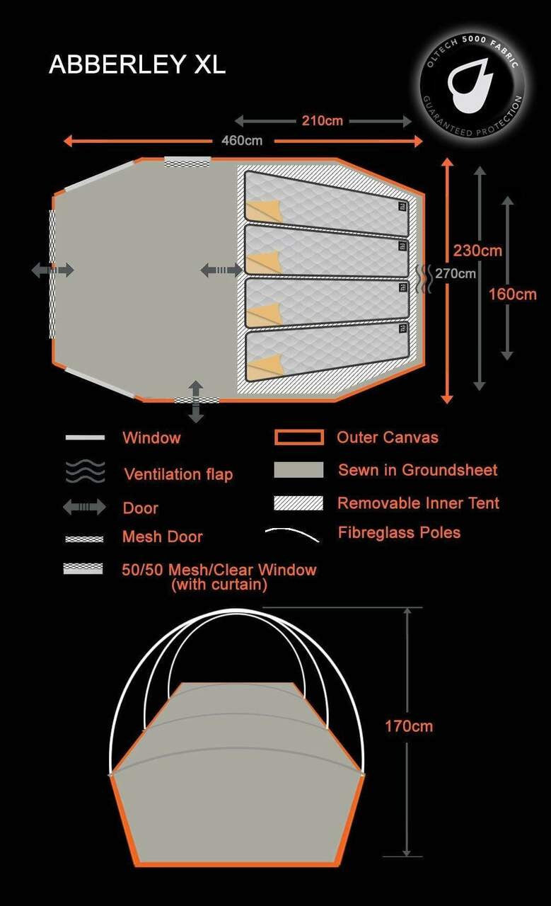 Olpro Abberley XL - 4 Person Tent (Ripstop)