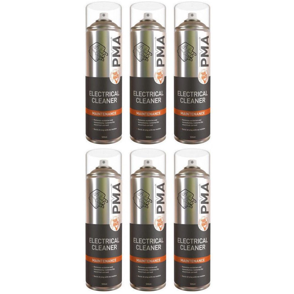 6 x PMA Electrical Contact Cleaner Quick Drying Professional Aerosol 500ml ELCLE