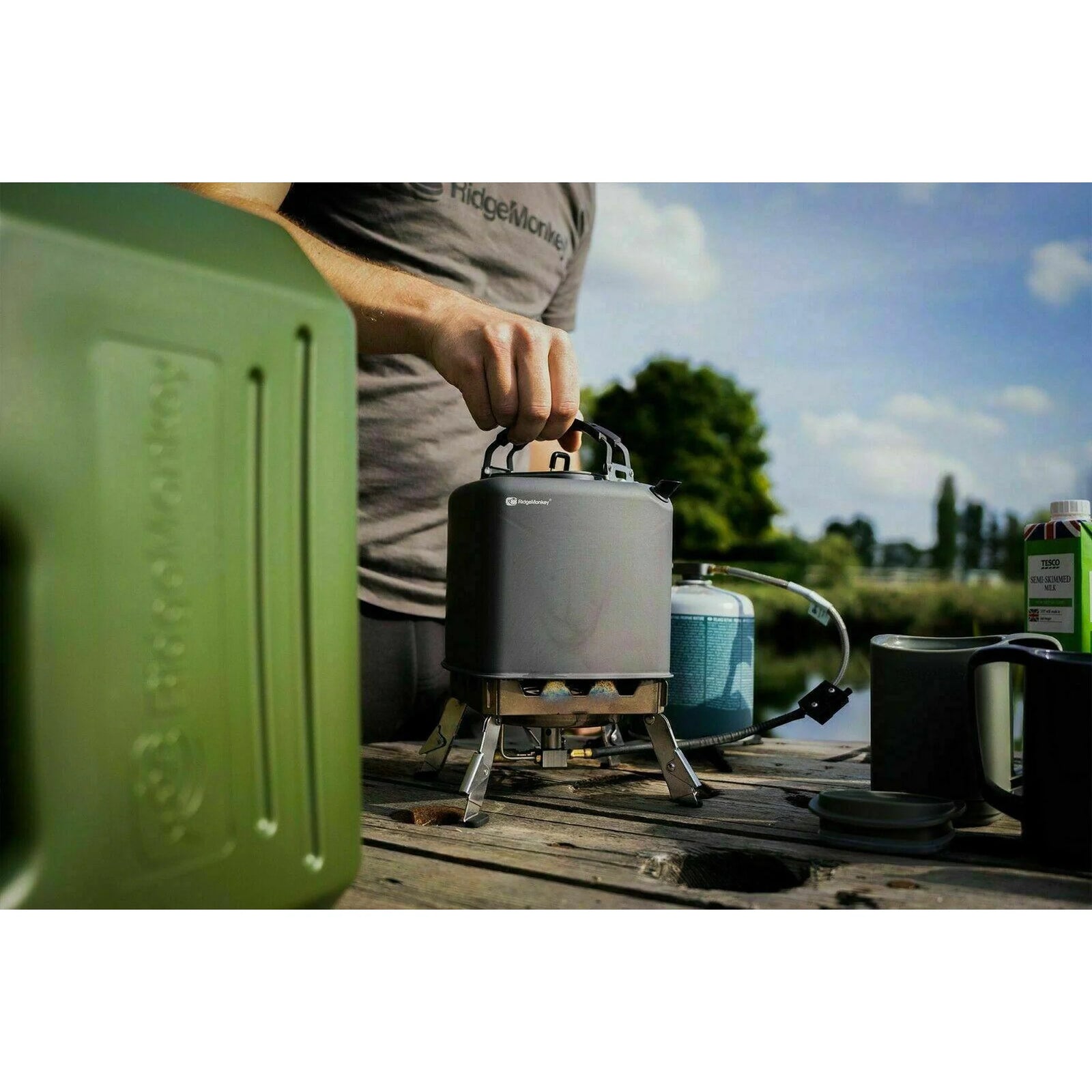 Ridgemonkey Square Kettle 0.5L Camping Carp Fishing Cookware - 5.06E+12