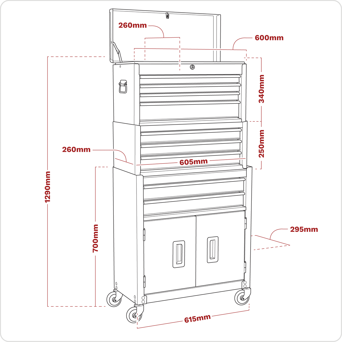 Sealey Tool Chest Stack 9 Drawer Black AP2200BKSTACK
