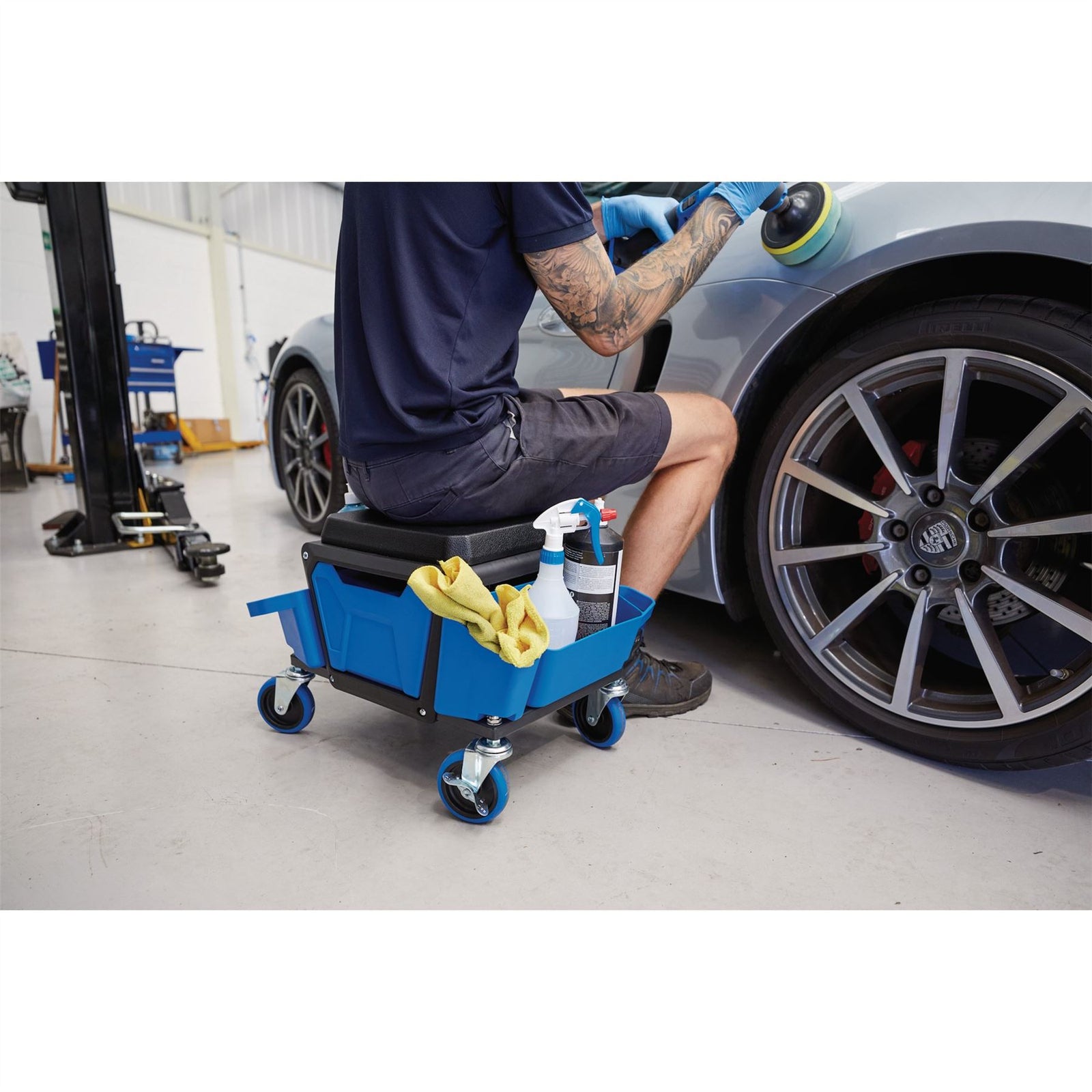 Draper Work Stool, Blue 23716