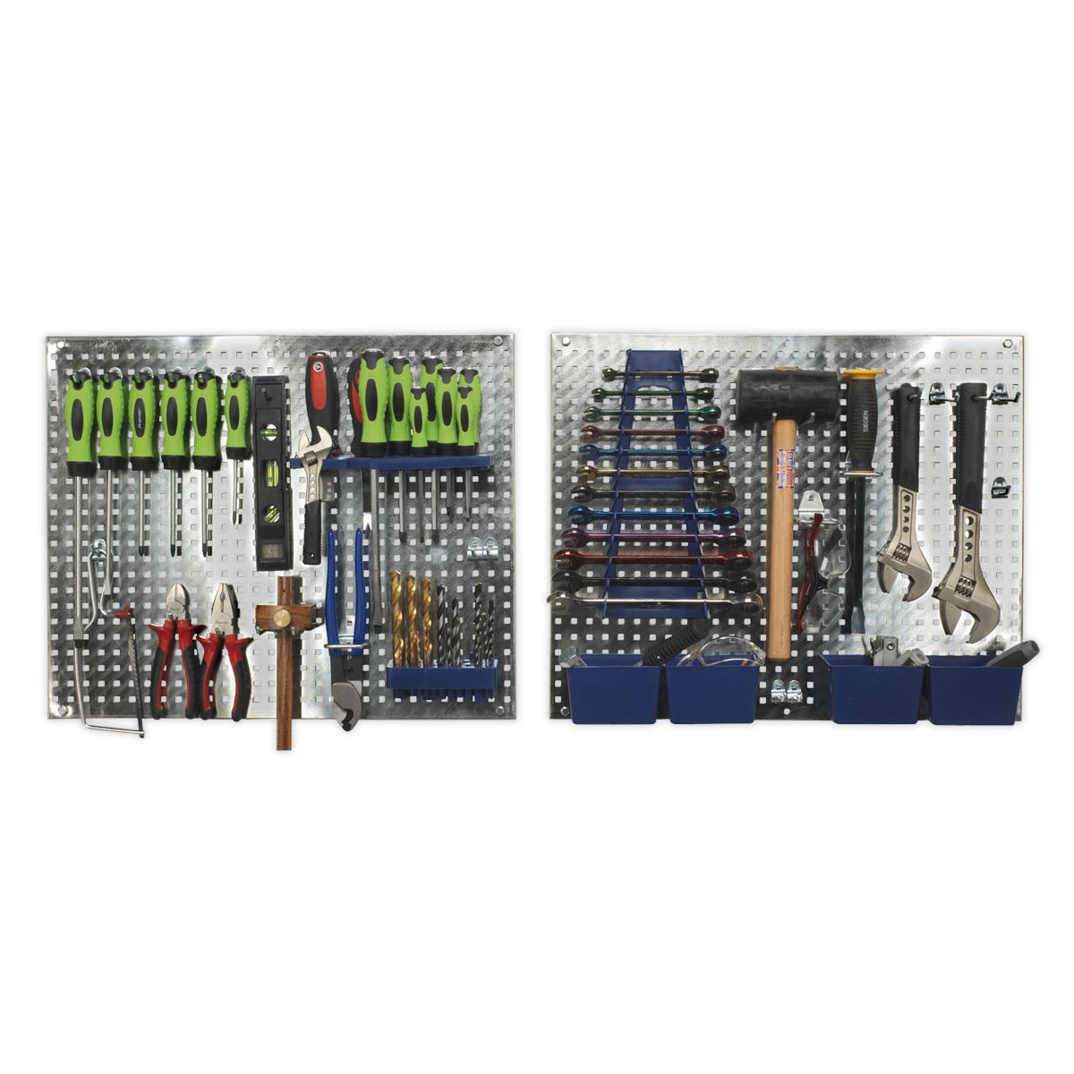 Siegen 34pc Wall Tool Storage Pegboard Set 460 x 560mm Garage Tool Rack Tidy