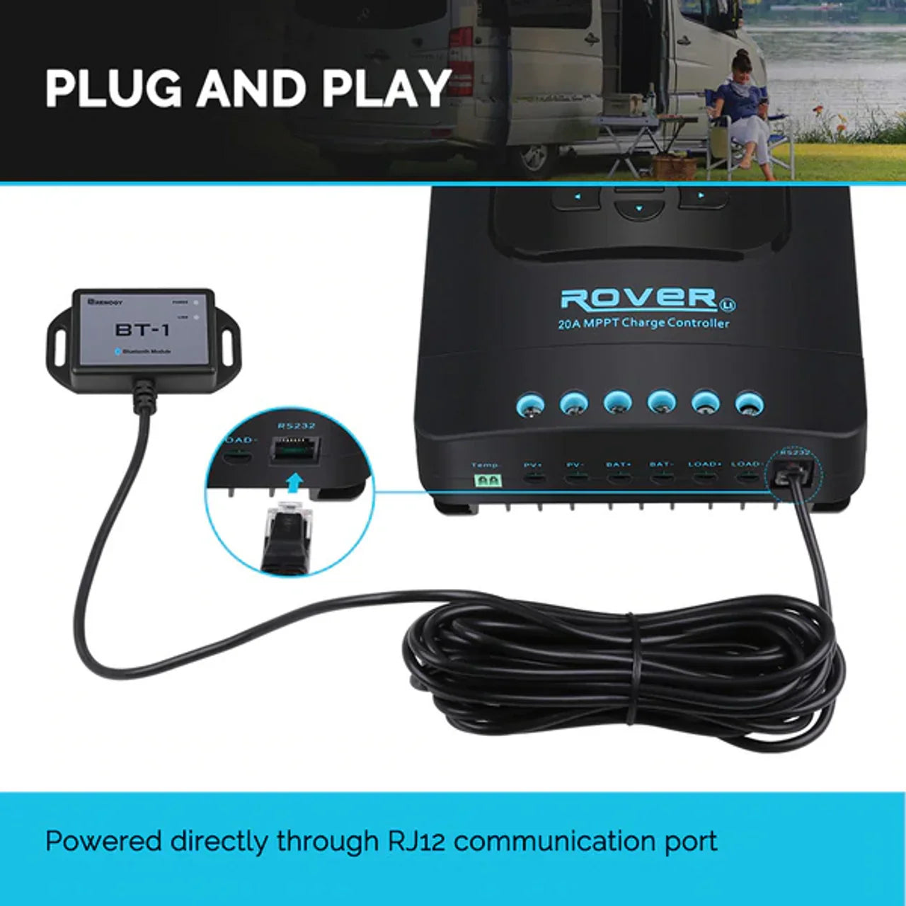 Renogy BT-1 Bluetooth Module for Renogy Products w/ RS232 Port