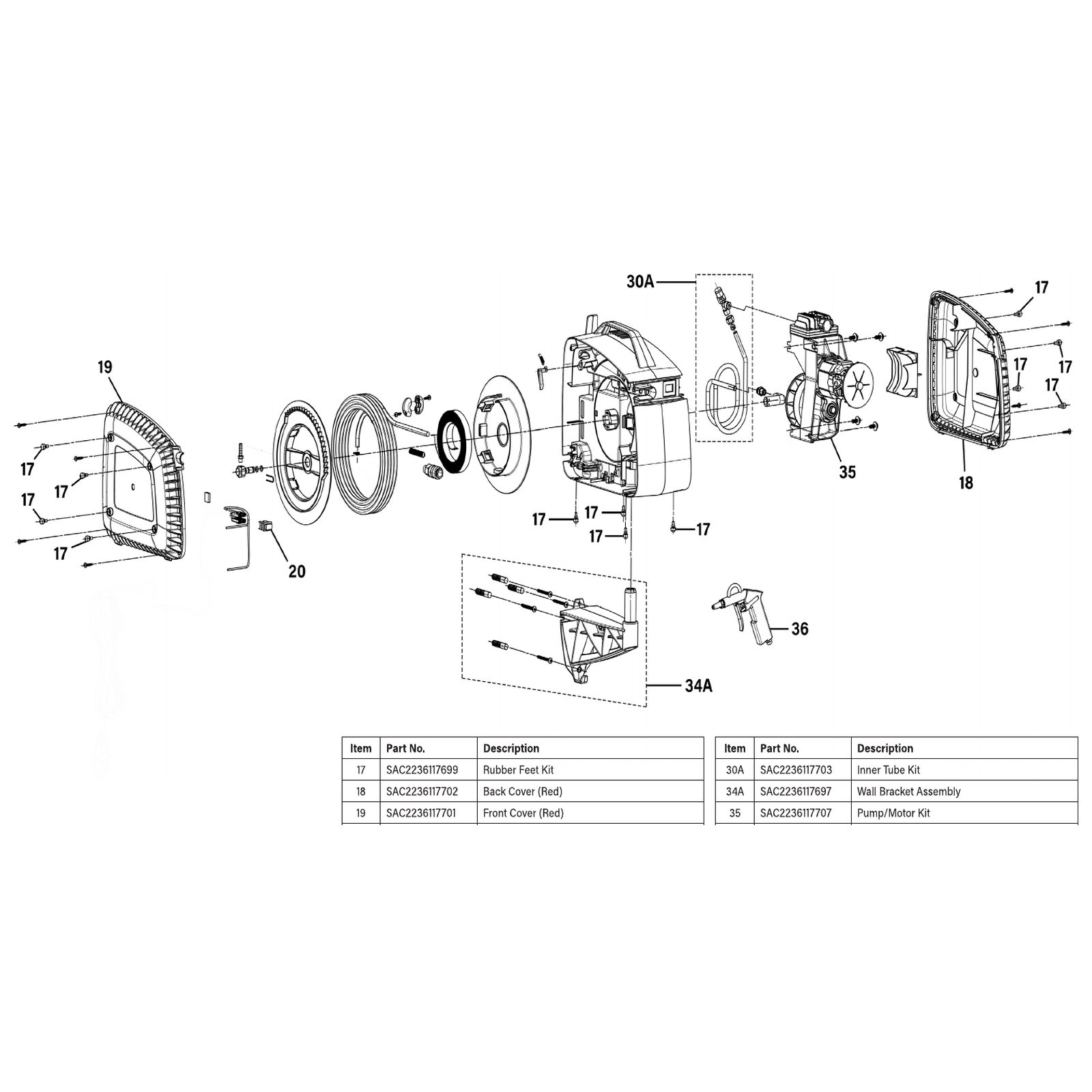 Sealey Wall Bracket Assembly SAC2236117697