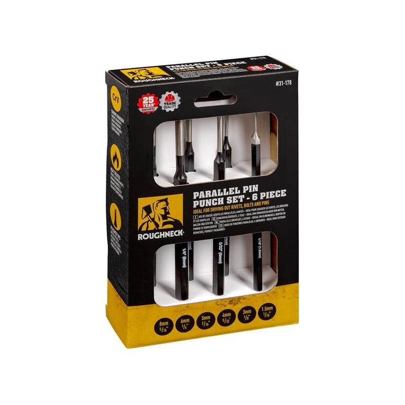 Roughneck Parallel Pin Punch Set 6 Piece