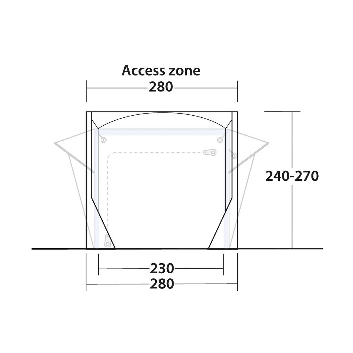 Outwell Mid/Tall Connection Cross PowerAir Access zone 240-270cm