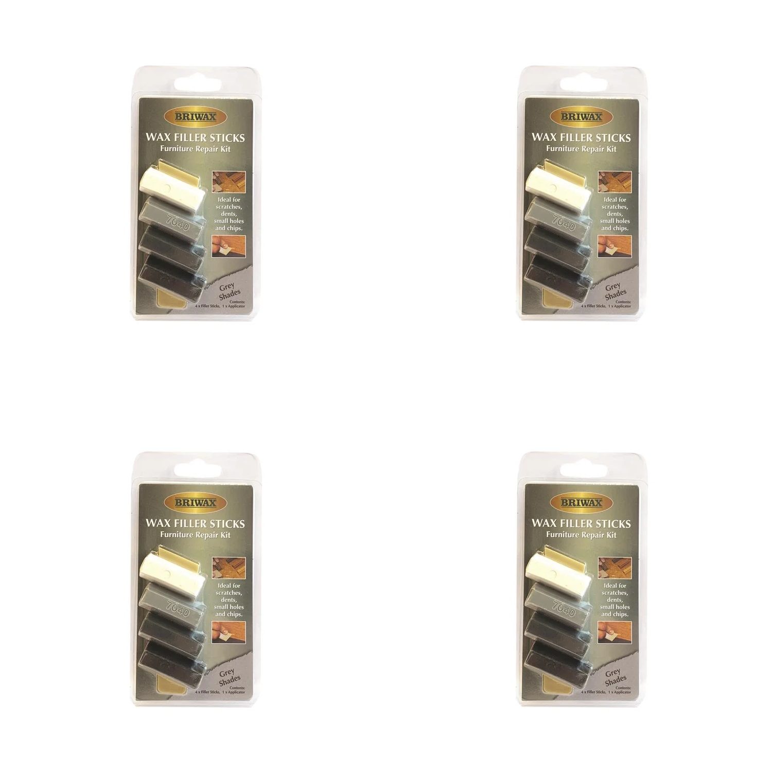 Briwax Wax Filler Sticks Grey Shades (Pack 4) - BWSWSGRY