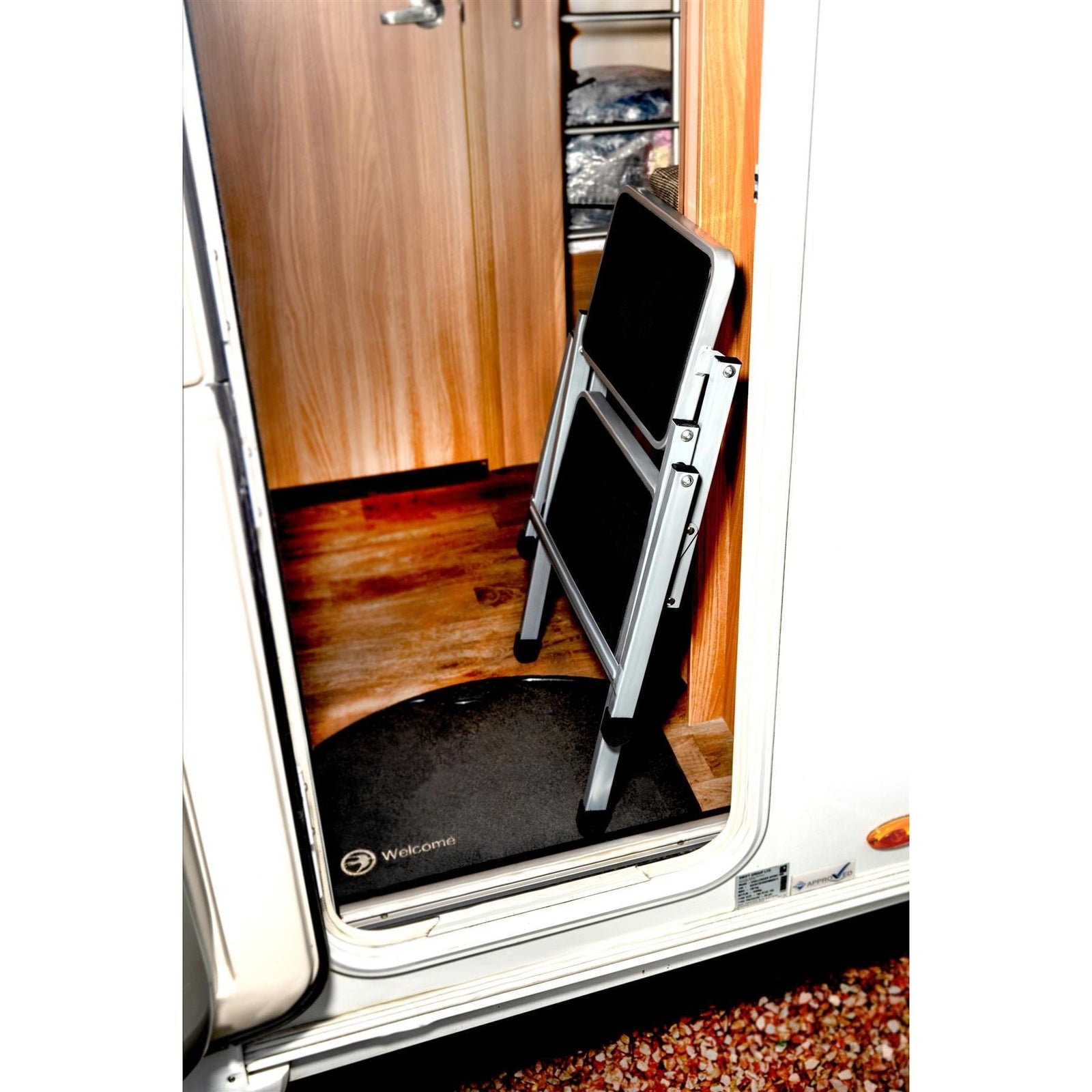 Maypole Foldable Steel Double Caravan Step Folding Portable Campervan