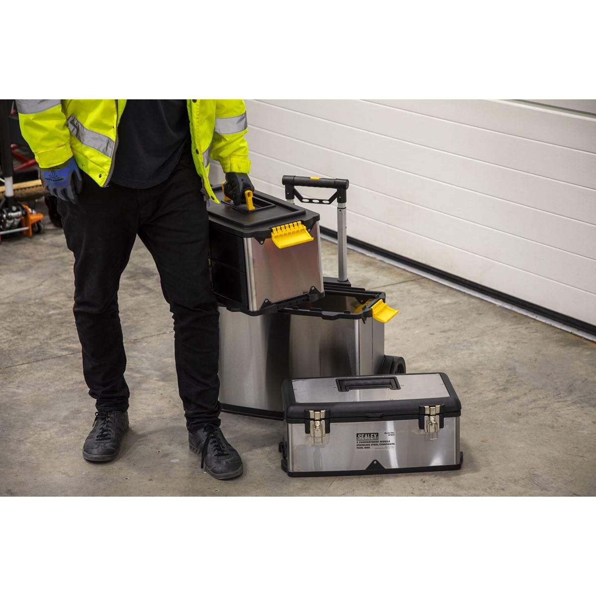 Sealey Mobile Stainless Steel/Composite Toolbox 3 Compartment AP855
